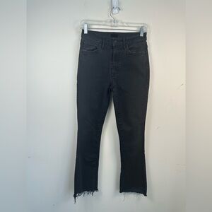 MOTHER Insider Crop Step Fray In Not Guilty Black Denim Size 27